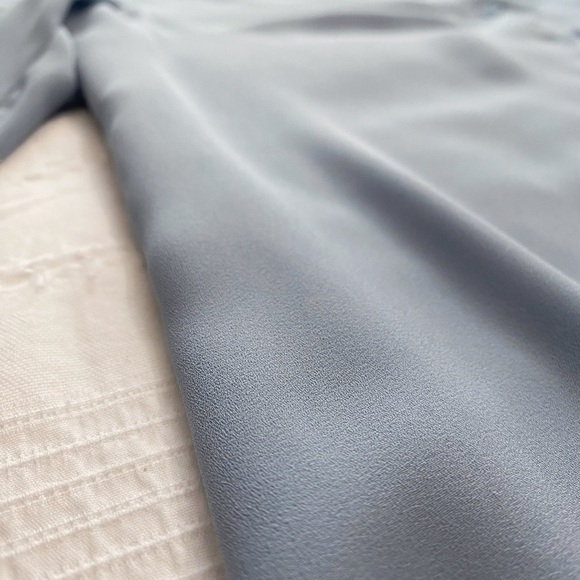 FILIPPA K BABY BLUE COLLARLESS SHEER CHIFFON BUTTON DOWN SHIRT BLOUSE - S - Picture 6 of 8